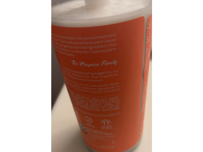 Renpure Pink Grapefruit Peony Conditioner, 24 fl oz/710 mL