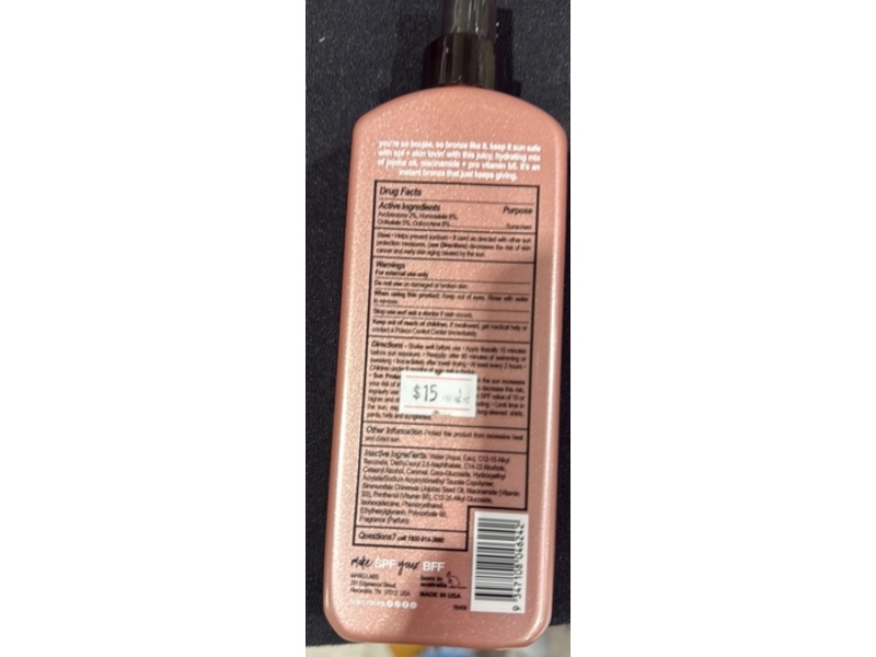 b.tan Bronzed And Boujee Bronzing Spray Lotion, SPF 15, 8.45 fl oz/250 mL