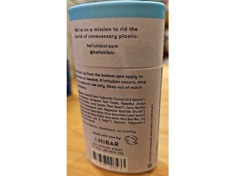 HiBAR Natural Deodorant, 2.26 oz/64 g