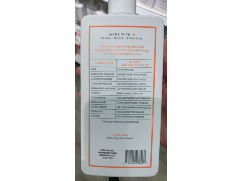 Native Volumizing Shampoo, Berries & Vanilla Cream, 16.5 fl oz/487 mL