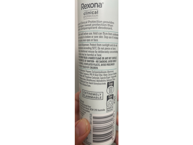 Rexona Clinical Protection Antiperspirant & Deodorant, Eucalyptus & Mint Scent,180 mL