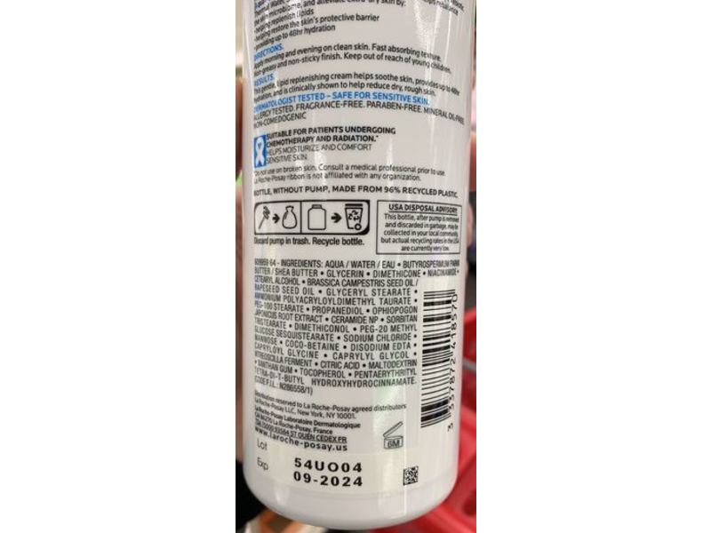 La Roche-Posay Lipikar Ap+M Triple Repair Moisturizing Cream, 13.52 fl oz/400 mL