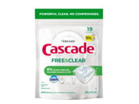Cascade Dishwasher Detergent Pacs, Free & Clean, 10.2 oz/290 g, 19 Count - thumbnail 1