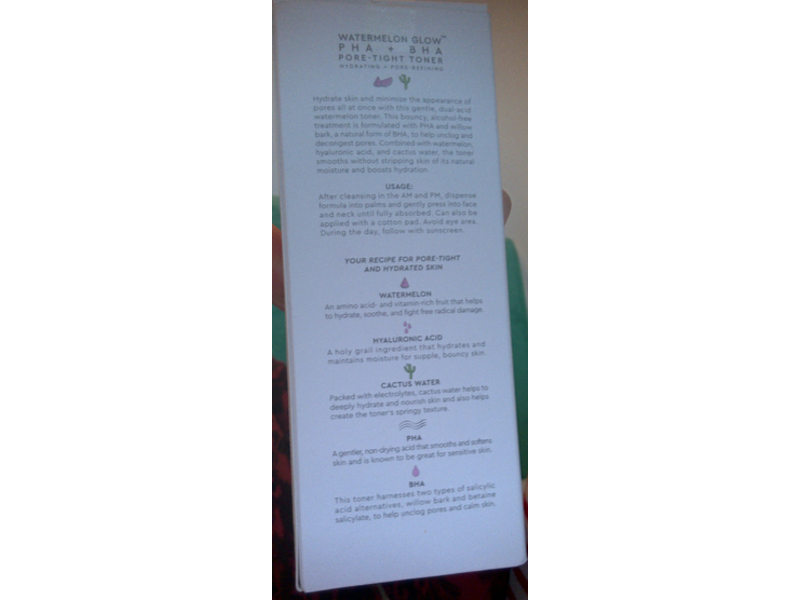 Glow Recipe Watermelon Glow PHA + BHA Pore-Tight Toner, Hydrating + Pore Refining, 5.07 fl oz/150 mL
