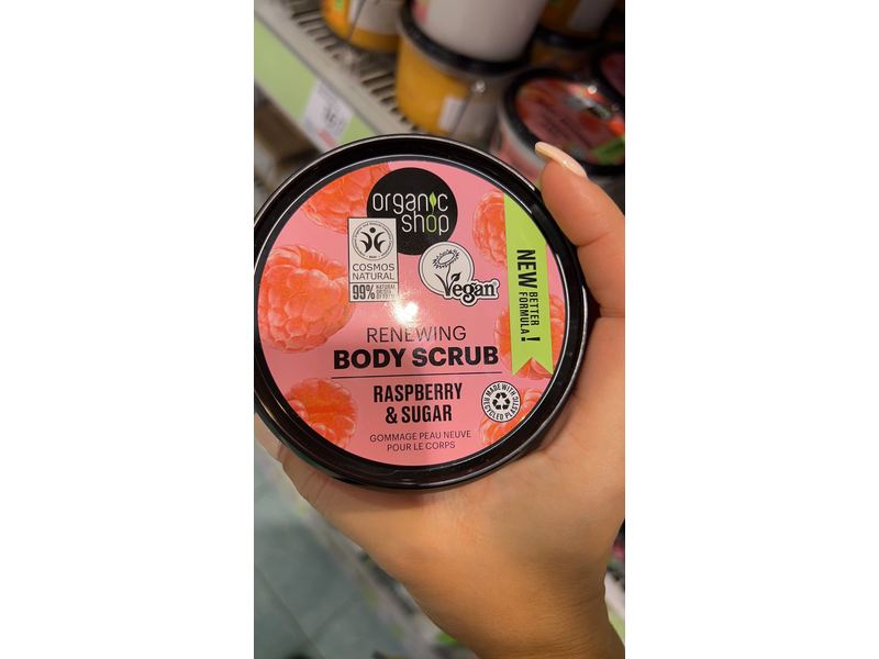 Organic Shop Body Scrub Natural Raspberry Cream and Sugar 250ml