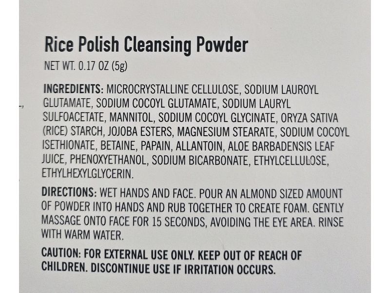Trader Joe's Rice Polish Cleansing Powder, 0.17 oz/5 g
