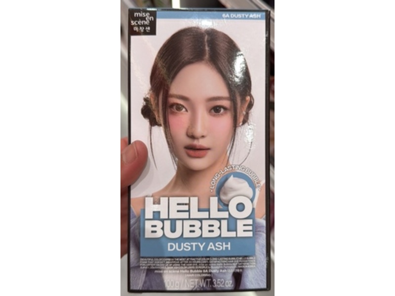 Mise En Scene Hello Bubble Foam Hair Color, 6A Dusty Ash, 3.52 oz/100 g