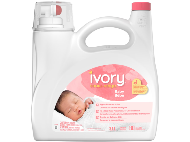 Ivory Snow Baby Detergent, 80 Loads, 3.1 L