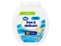 Great Value Free & Delicate Ultra Laundry Pacs, 102 Loads, 102 Count - thumbnail 1
