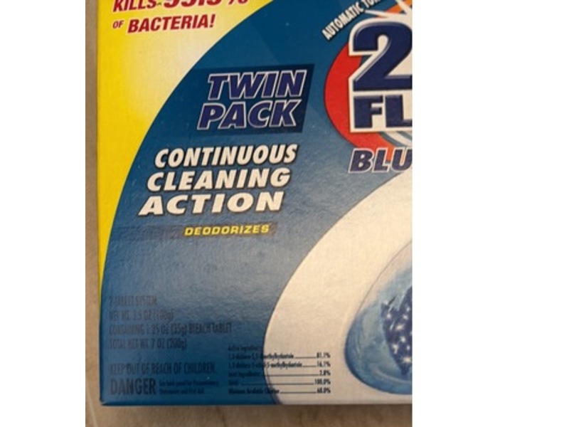 2000 Flushes Blue Plus Bleach Automatic Toilet Bowl Cleaner, 3.5 oz/100 g, Pack Of 2