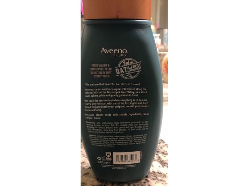 Aveeno Conditioner, Rose Water & Chamomile Blend, 18 fl oz/532 mL