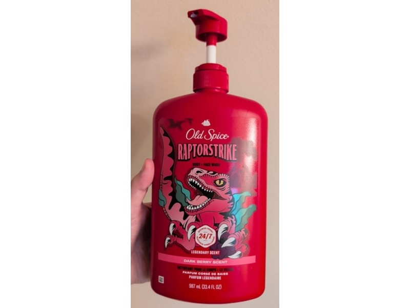 Old Spice Raptorstrike Body Wash, Dark Berry Scent, 33.4 fl oz/987 mL