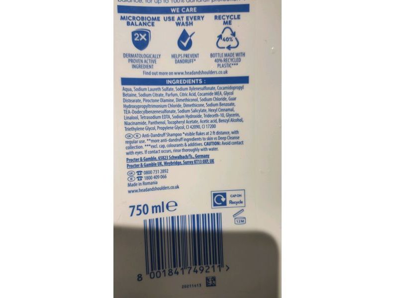 Head & Shoulders Anti-Dandruff Shampoo, Classic Clean, 750 mL