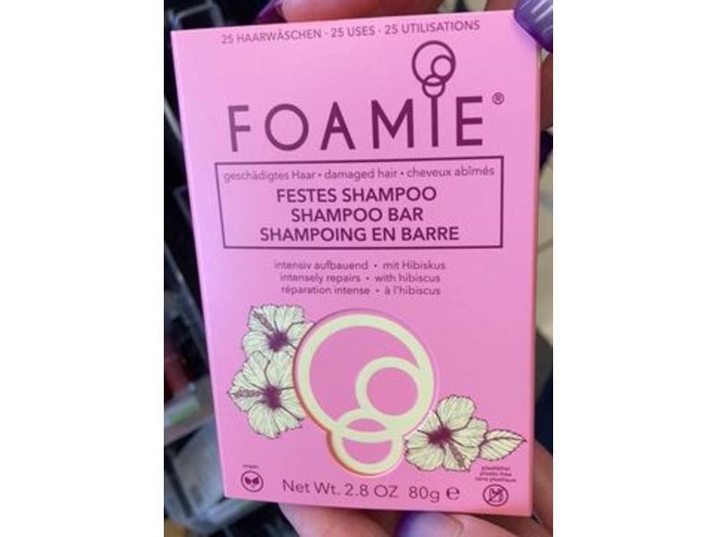 Foamie Shampoo Bar, Damaged Hair, Hibiscus, 2.8 oz/80 g