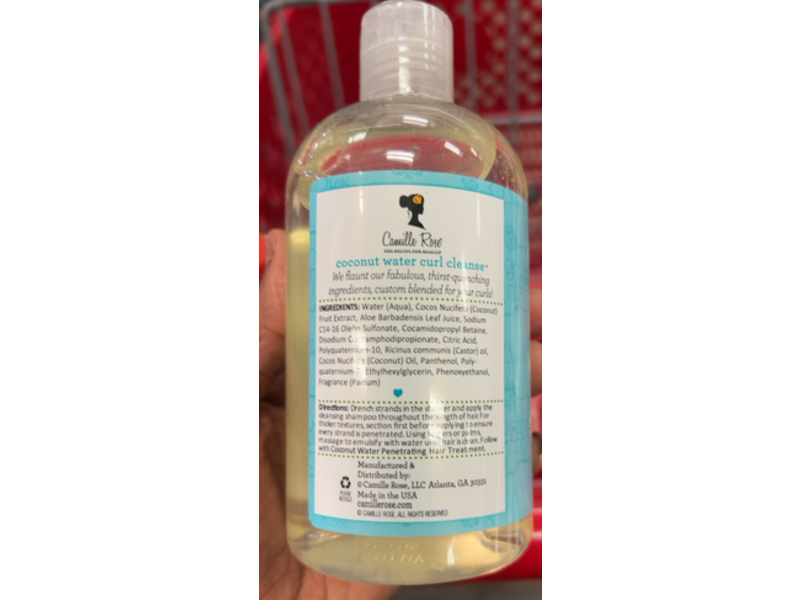 Camille Rose Curl Cleanse Hydrating Shampoo, Coconut Water, 12 oz/354 mL