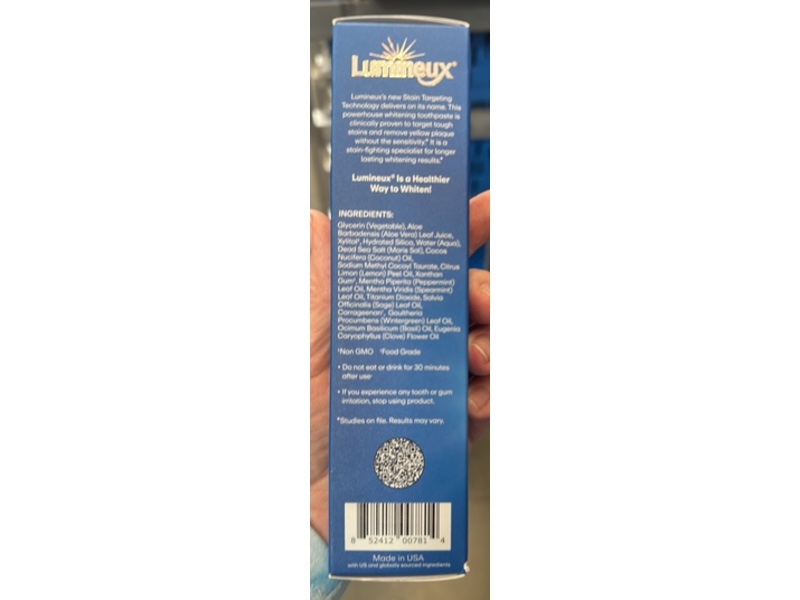 Lumineux Performance White Toothpaste, Fresh Mint, 3.75 fl oz/106.3 g