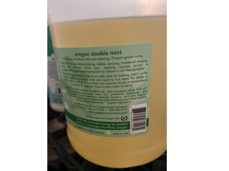 Oregon Soap Company Invigorating Concentrated All-Purpose Castile Soap, Oregon Double Mint, 3.78 L