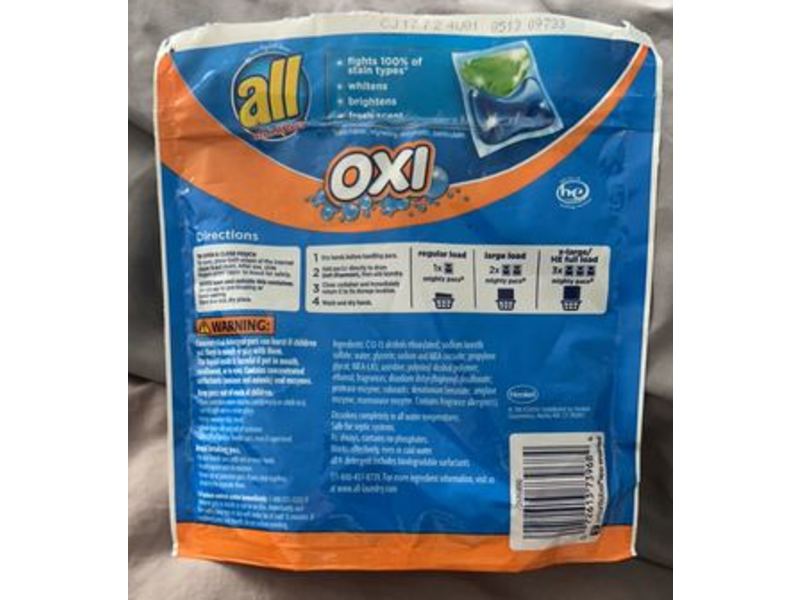 Oxi 4 in 1 Mighty Pacs Laundry Detergent, Stainlifters, 19 Count