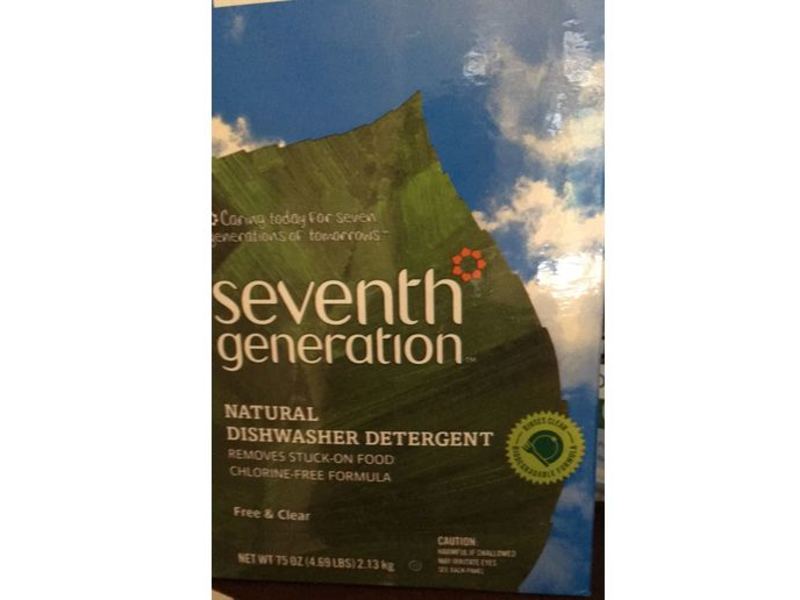 Seventh Generation Dishwasher Detergent Powder, Free & Clear, 45 oz/1.28 kg
