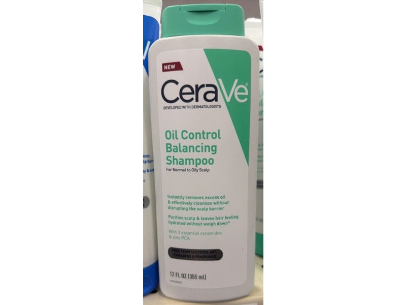 CeraVe Oil Control Balancing Shampoo, 12 fl oz/355 mL
