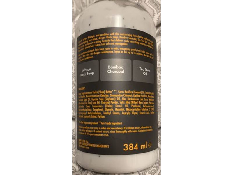 Shea Moisture African Black Soap Bamboo Charcoal Conditioner, 13 fl oz/384 mL
