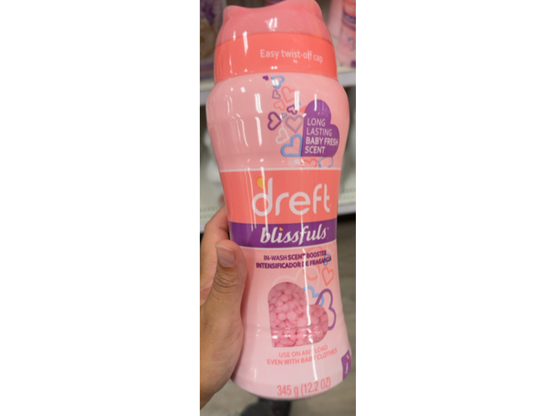 Dreft Blissfuls In-Wash Scent Booster, Baby Fresh Scent, 12.2 oz/345 g