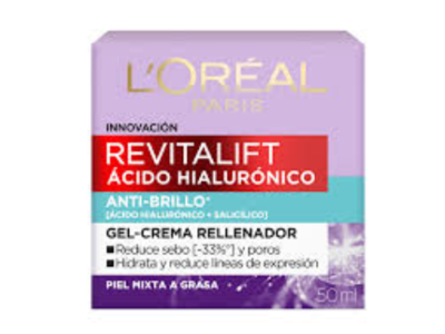 L'Oreal Paris Revitalift Gel Cream, Hyaluronic Acid, 50 mL
