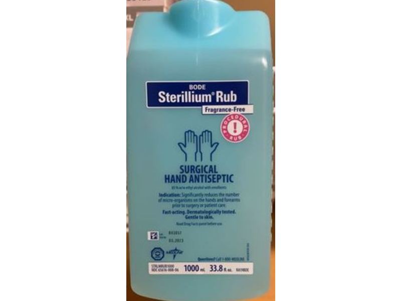 Sterillium Rub Surgical Hand Antiseptic, Fragrance Free, 33.8 fl oz/1000 mL