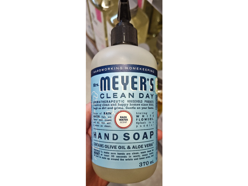 Mrs. Meyers Clean Day Hand Soap, Rain Water, 370 mL, Pack Of 6
