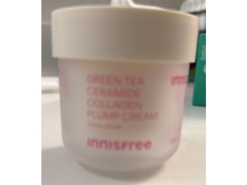 InnisFree Plump Cream, Green Tea + Ceramide + Collagen, 1.69 fl oz/50 mL