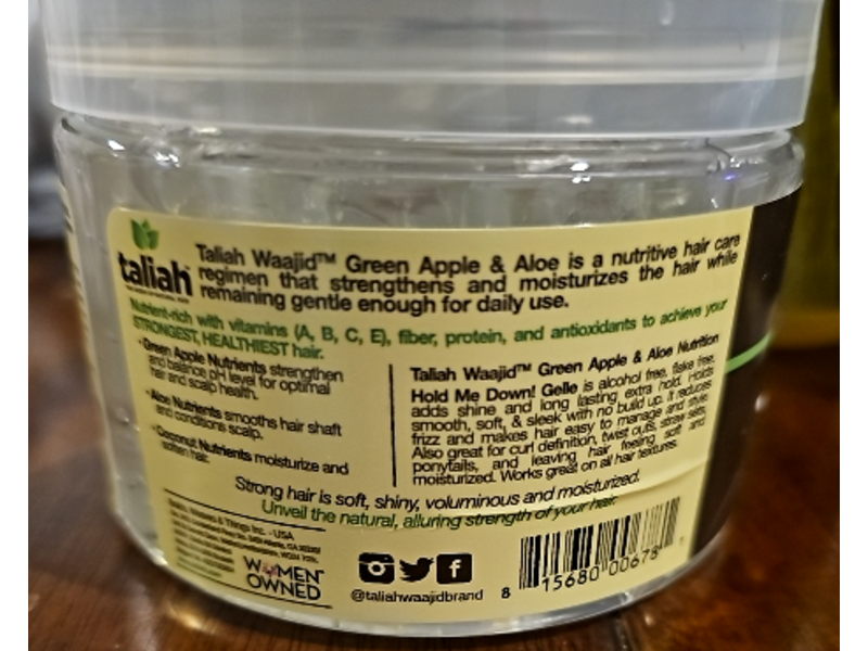 Taliah Waajid Conditioning Gel, Green Apple, Aloe, Coconut, 12 fl oz/355 mL