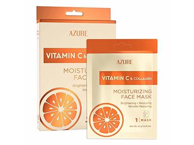 Azure Vitamin C & Collagen Moisturizing Face Mask, 3.7 oz/105 g, 5 Count