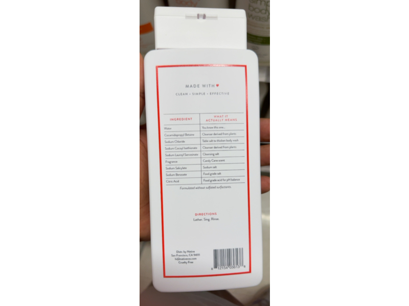 Native Body Wash, Candy Cane, 18 fl oz/532 mL