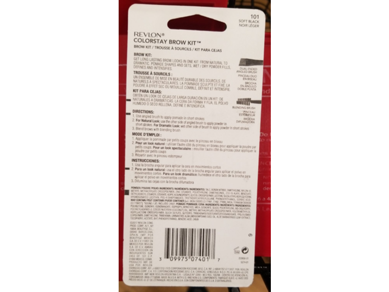 Revlon Colorstay Brow Kit, Soft Black, 0.08 oz