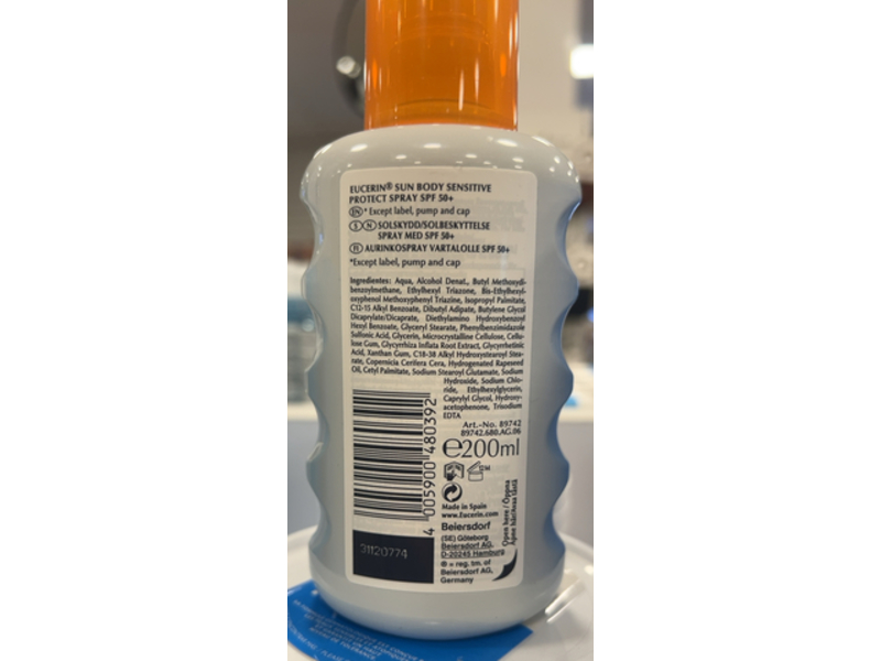 Eucerin Sun Protection Body Spray, SPF 50+, 200 mL