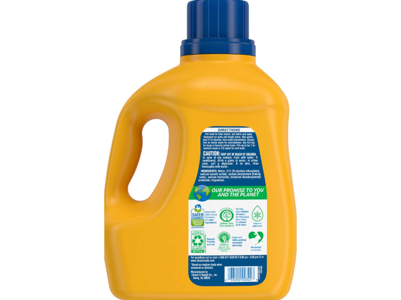 Arm & Hammer Clean & Simple Liquid Laundry Detergent, Crisp Clean, 77 Loads,100.5 fl oz