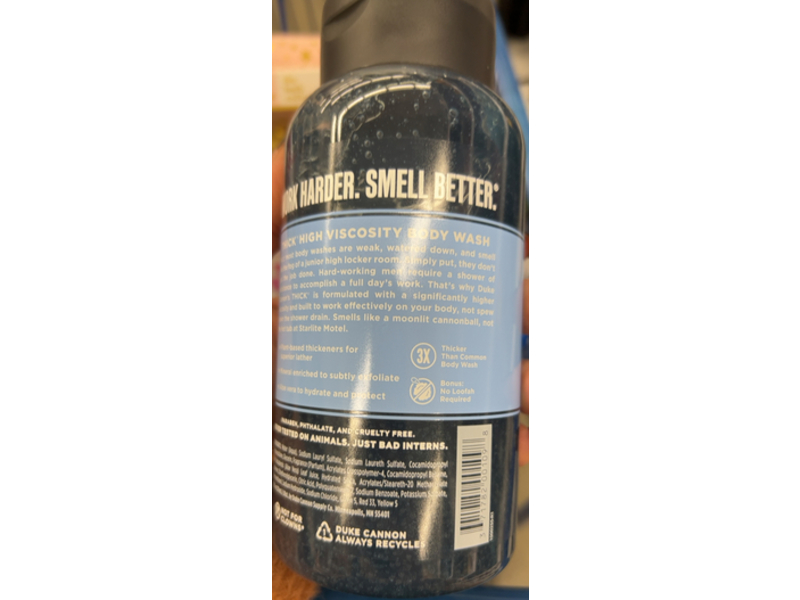 Duke Cannon Supply Co. Thick High-Viscosity Body Wash, Midnight Swim, 17.5 oz