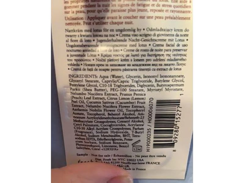 Fresh Lotus Youth Preserve Dream Face Cream, 6.06 fl oz/2 mL