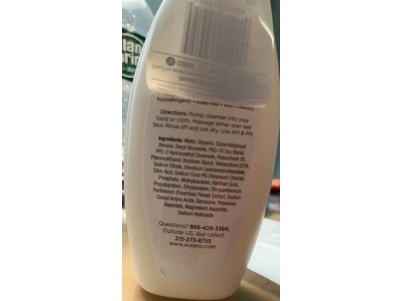 Aveeno Ultra Calming Foaming Cleanser, Fragrance Free, 6.0 fl oz/180 ml