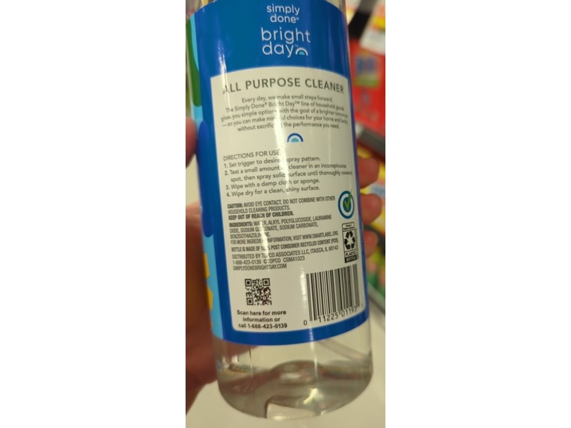 Simply Done Bright Day All Purpose Cleaner, Free & Clear, 23 fl oz/680 mL