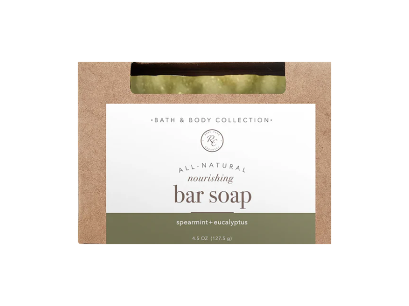 Rowe Casa Organics Body Care Collection, Nourishing Bar Soap, Spearmint + Eucalyptus, 4.5 oz/127.5 g