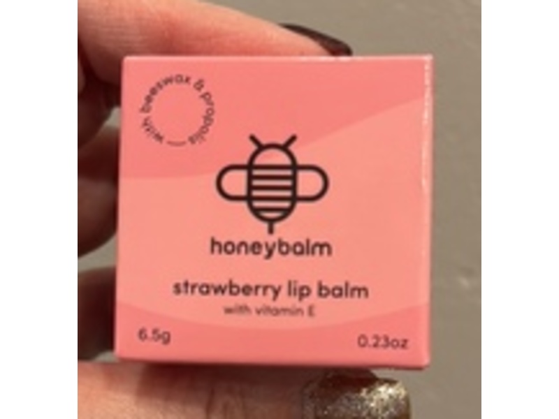 Honeybalm Lip Balm, Strawberry, 0.23 oz/6.5 g