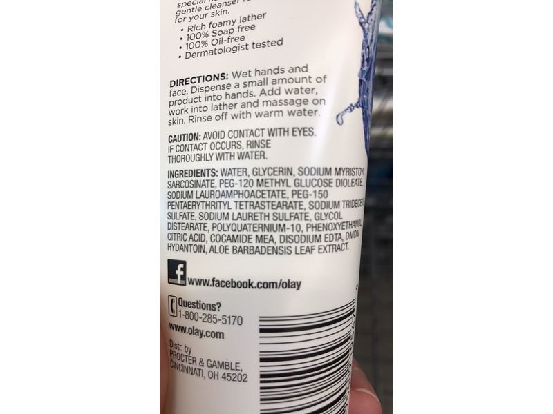 olay gentle clean foaming face wash for sensitive skin