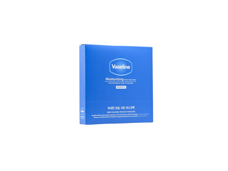 Vaseline Moisturizing Sheet Mask Pack, Petrolatum Jelly & Ceramide, 0.78 fl oz/23 mL, 10 Count
