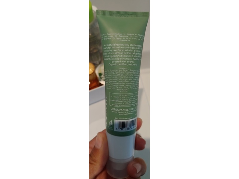 Urtekram Blown Away Moisturizing Day Cream, Hyaluronic Acid & Aloe Vera, 1.69 fl oz/50 mL