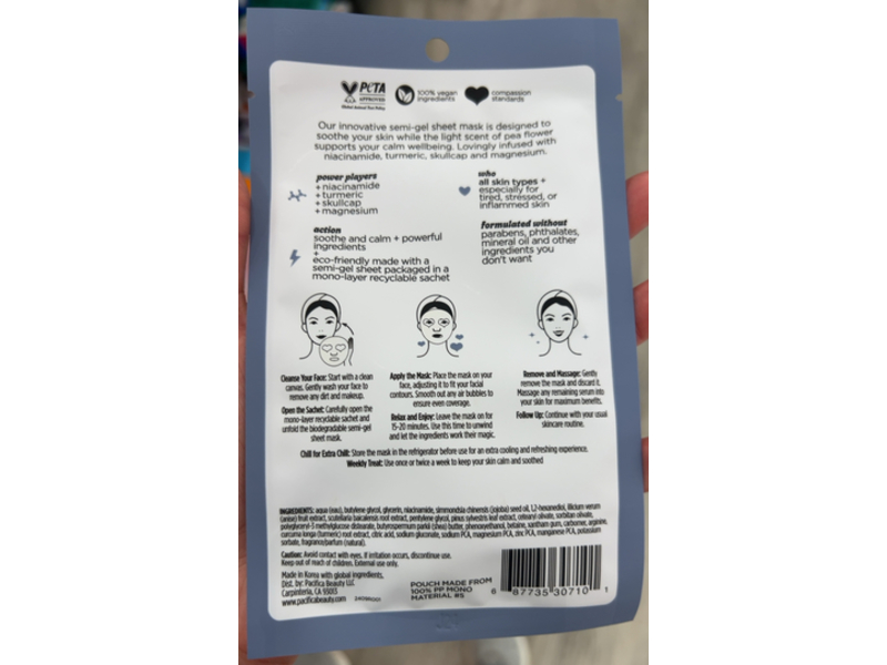 Pacifica Calming Facial Mask, Calm Space, 0.6 fl oz/17.9 mL
