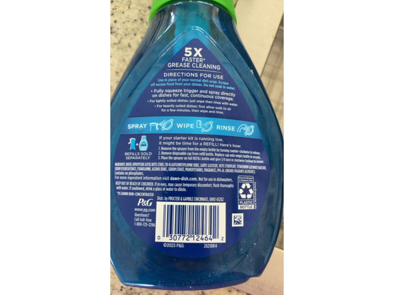 Dawn Platinum Plus Power Wash Dish Spray, Gain, 16 fl oz/473 mL