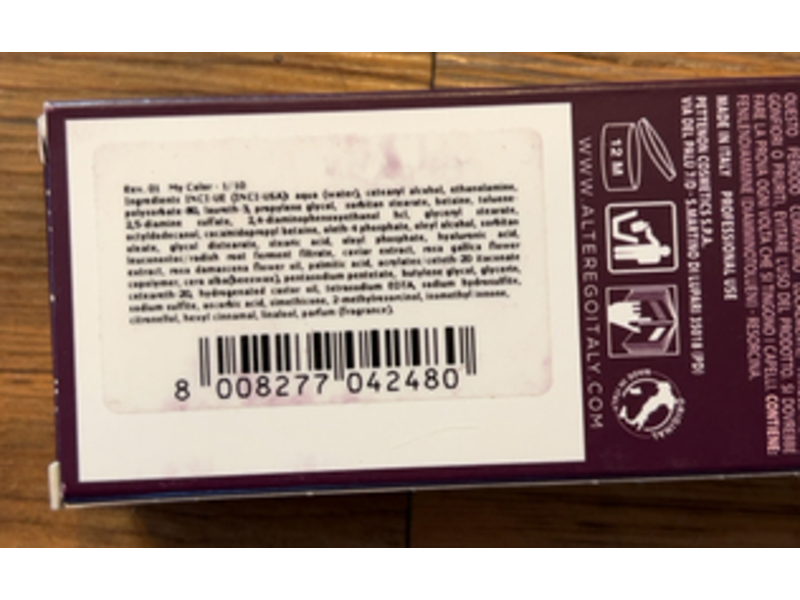 Alter Ego My Color Permanent Hair Color, 1/10 Nero Blu, 3.38 fl oz/100 mL