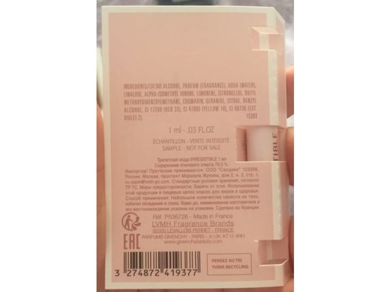 Irresistible Givenchy Eau De Parfum, 0.03 fl oz/1 mL