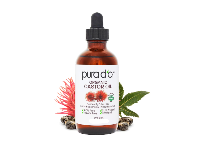 Pura D'or Organic Castor Oil, 3.2 fl oz/95 mL